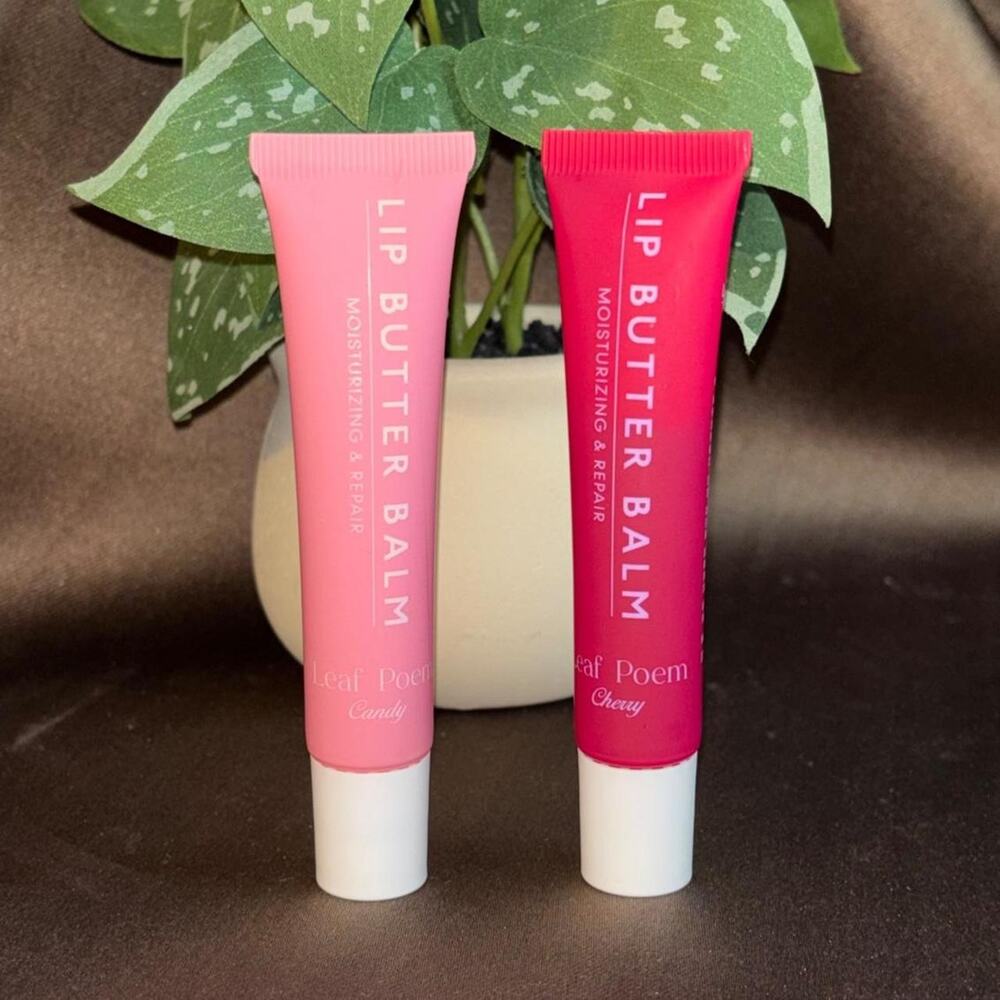 Leaf poem lip butter balm bundle in Cherry and Candy